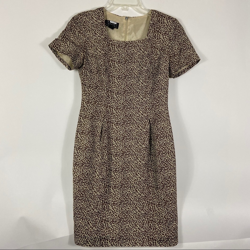 Spenser Jeremy Animal Print Silk Pleated Dress 2P